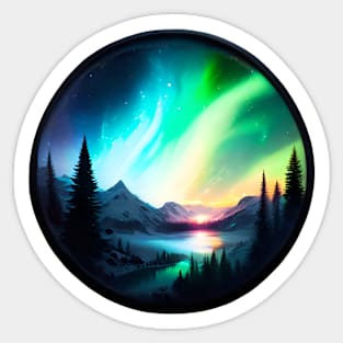 Northern Lights - Winter - Natural Beauty - Christmas Sticker